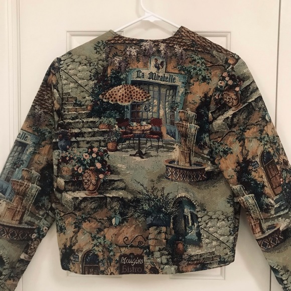 90s jody joannou bolero tapestry jacket - Picture 2 of 5